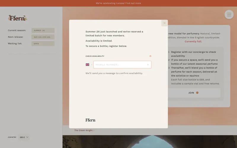 Screenshot of Ffern, captured 2026-09-23.