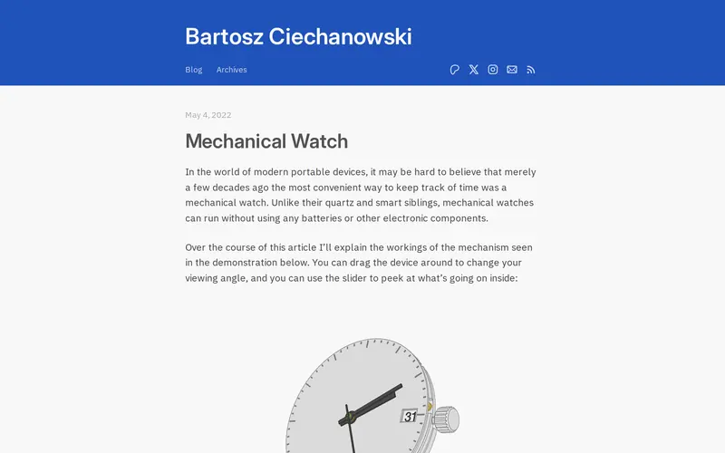 Screenshot of Bartosz Ciechanowski, captured 2026-09-23.