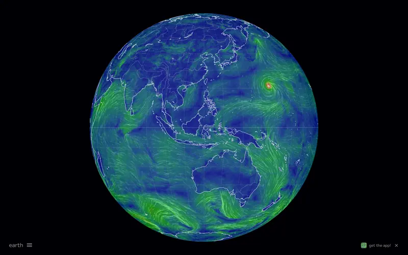 Screenshot of Earth Nullschool, captured 2026-09-23.