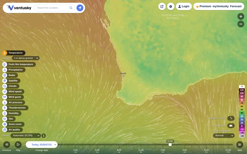 Screenshot of Ventusky, captured 2026-09-23.
