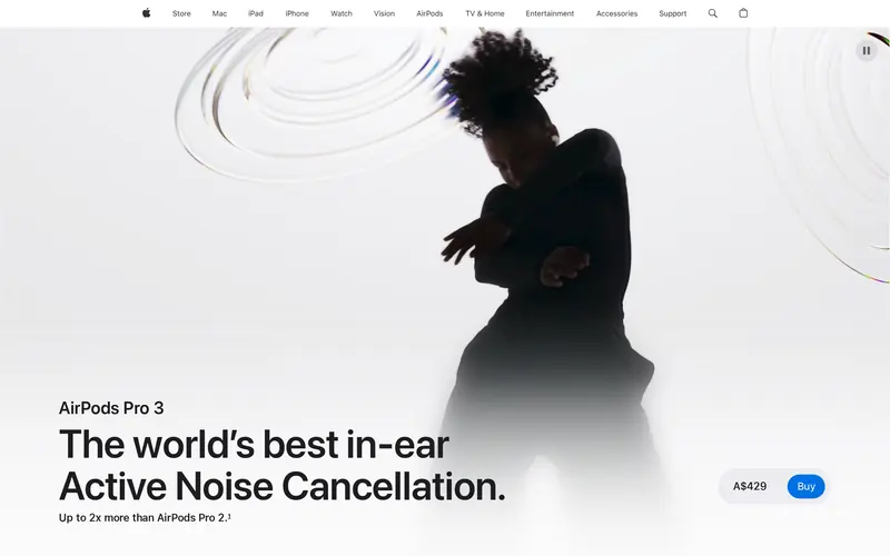 Screenshot of Apple AirPods Pro, captured 2026-09-23.
