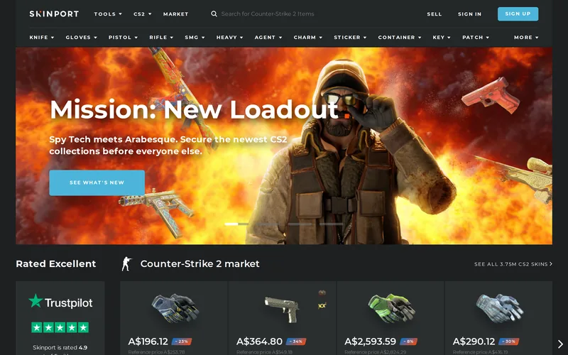 Screenshot of Skinport, captured 2026-09-23.