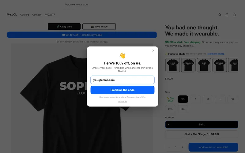 Screenshot of You had one thought. We made it wearable., captured 2026-09-23.