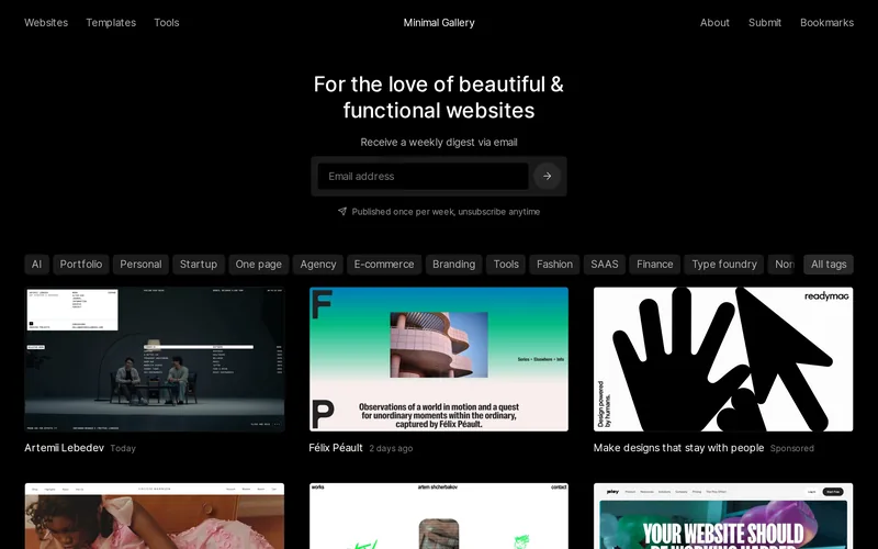 Screenshot of Minimal Gallery, captured 2026-09-23.