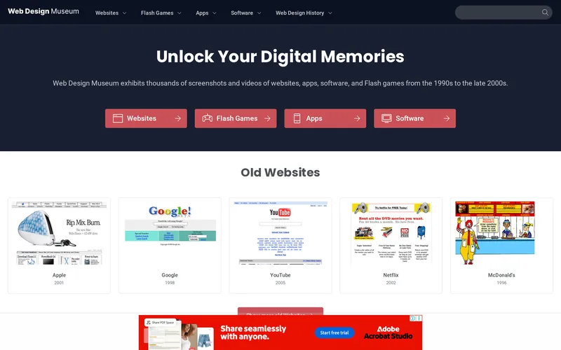 Screenshot of Web Design Museum, captured 2026-09-23.