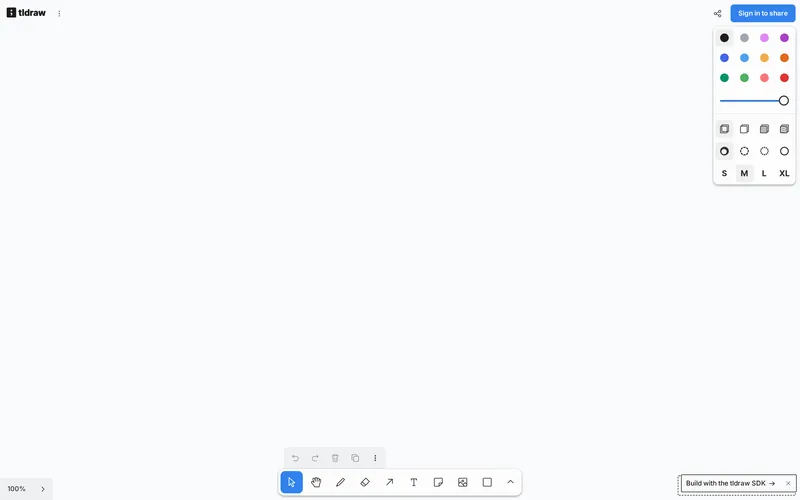 Screenshot of tldraw, captured 2026-09-23.